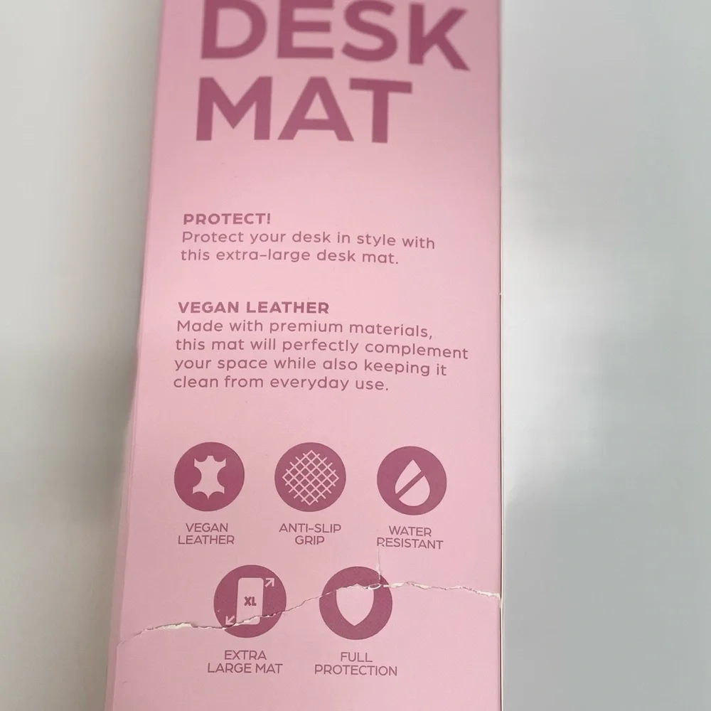 Desk Mat XL Faux Leather Pink